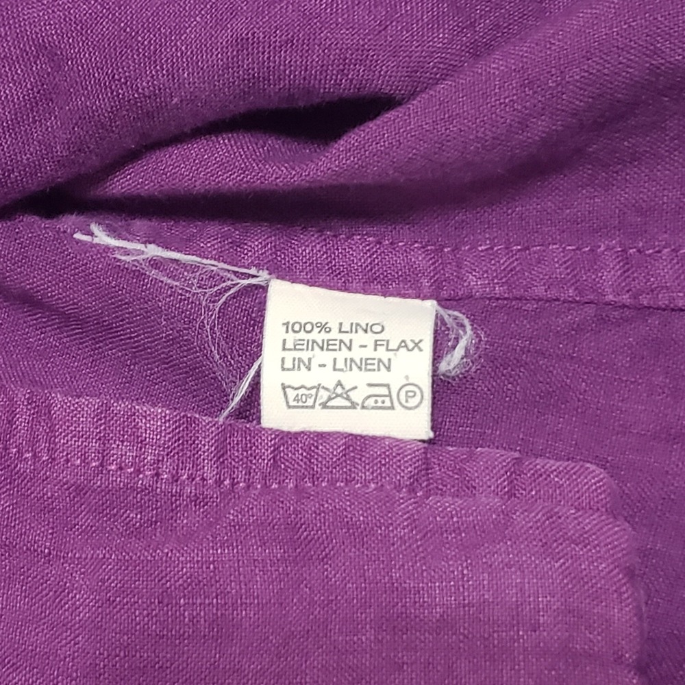 SOLDEtro Milano Purple 100% Linen Button Up Shirt Jacket Shacket Wns Sz 40 (S/4) - Picture 7 of 11